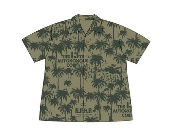 13th Autonomous Corps Aloha Shirt Moss L
