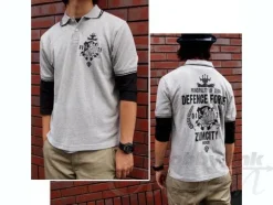 Zeon Defense Force Polo Shirt Mix Gray x Black M