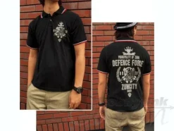 Zeon Defense Force Polo Shirt Black x Red M