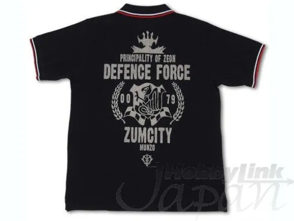 Zeon Defense Force Polo Shirt Black x Red L