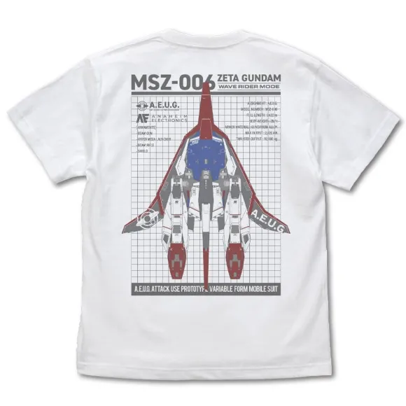 Zeta Gundam: Drawing Wave Rider T-shirt WHITE S