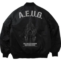 Zeta Gundam: Newly Drawn Wave Rider MA 1 Jacket BLACK XL