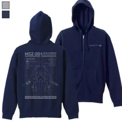 Zeta Gundam: Newly Drawn Wave Rider Zip Hoodie NAVY M