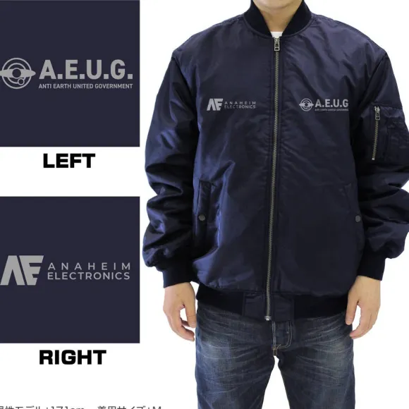 Zeta Gundam: Newly Drawn Wave Rider MA 1 Jacket NAVY XL