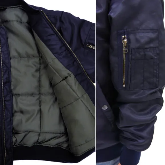 Zeta Gundam: Newly Drawn Wave Rider MA 1 Jacket NAVY XL